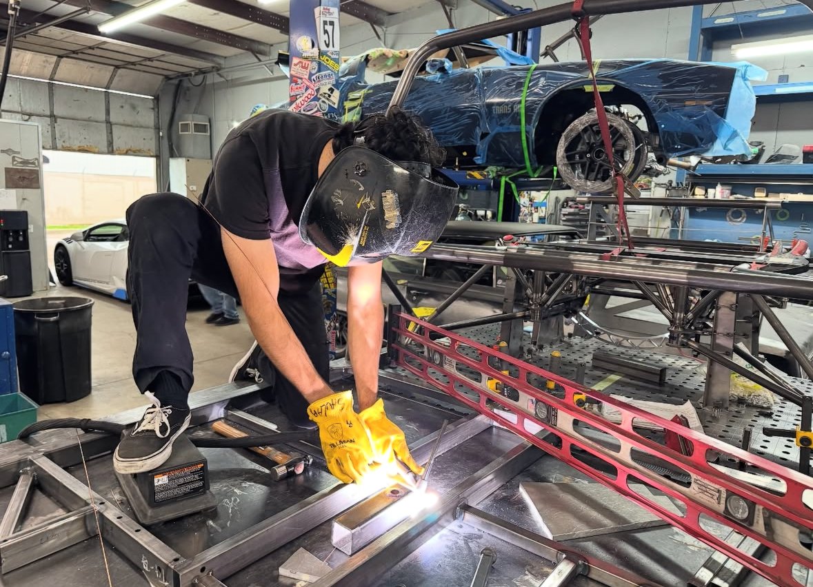 Essix Designs fabricating a motorsports chassis in the shop